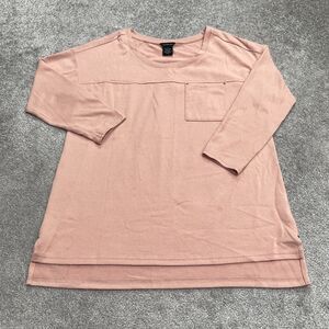 Calvin Klein Jeans Pullover Sweater Womens Medium Pink Round Neck Pocket Casual